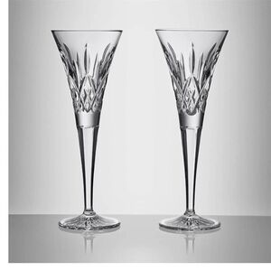 Beautiful Waterford Lismore Toasting Champagne Flutes, Set of 2